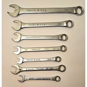 7 Piece USA Taiwan Japan Forged 12 Point Wrench Set Master Mechanic Fuller